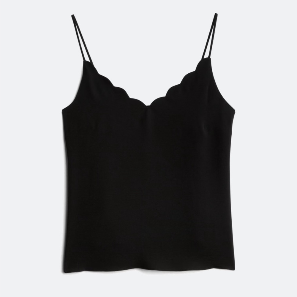 CeCe Black Scalloped V-Neck Camisole